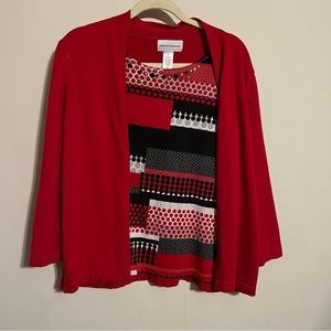 Alfred Dunner Woman’s Layered Top in Red size XL